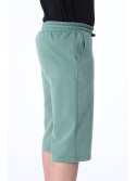 Sweat shorts with an application, green NDZ8705 - Online store - Boutique